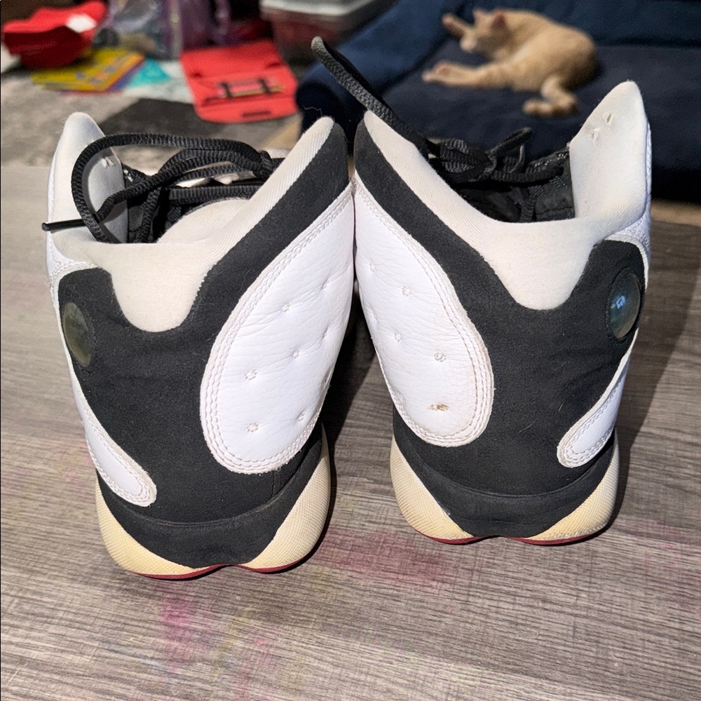 Jordan Black and White Sneakers with Red Accents - Picture 6 of 7